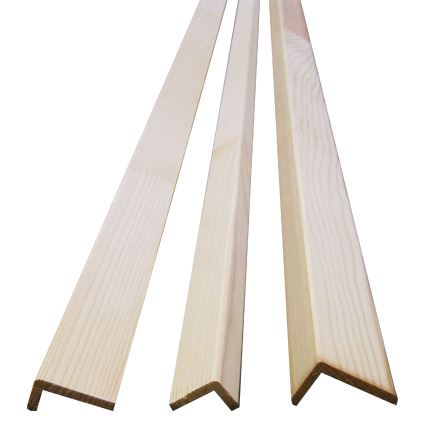 drevená masívna lišta borovica roh, profil "L", cena za 1 ks