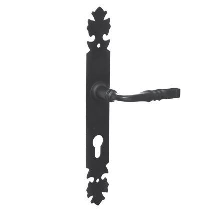 železné kovanie na dvere, retro kľučka na bránky HADES P18, staročerná