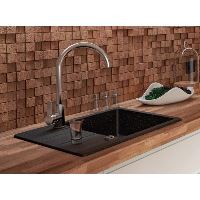 Granitový dřez s odkapávačem KRONOS 580, do skříňky šíře 50 cm (4)