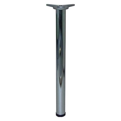 kovová trubková noha ke stolům a nábytku průměr 6 cm, délka 82 cm s patkou k přichycení k desce