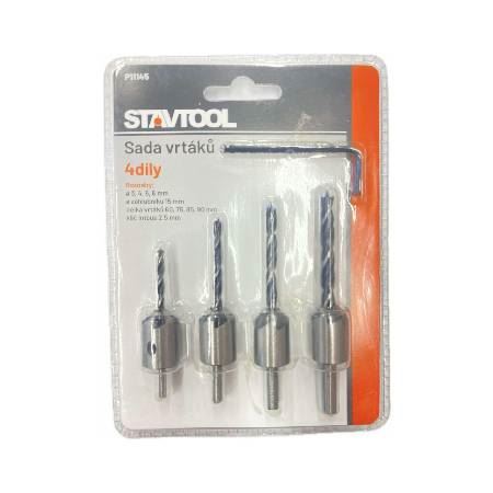 vrtáky sa záhlbníkom nástrčným, sada 4ks, 3, 4, 5, 6 mm