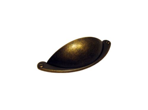 nábytková úchytka kovová, mušle Tulip 14083, bronz (staromosadz), 64mm