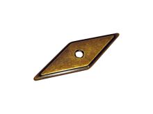 nábytková retro úchytka, kovová, plech pod knobku 27714, staromosaz, kosočtverec nábytková retro úchytka, kovová, plech pod knobku 27714, staromosaz, kosočtverec