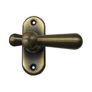 pololiva, retro kľučka k jednokřídlému drevenému oknu s tŕňom 6x6mm, kovová Casual, starobronz
