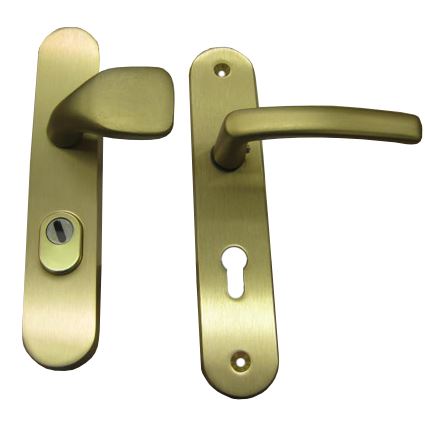bezpečnostná kľučka na vchodové dvere BK A1, A4, s prekrytím proti odvŕtaniu, bronz elox brúsený
