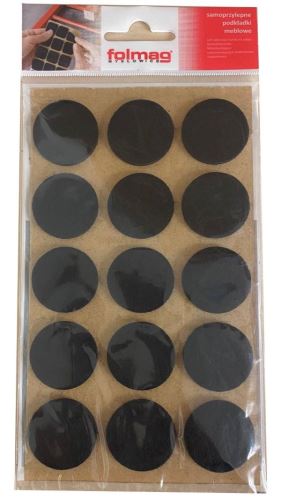kluzná nožka pod nábytek filcová, samolepící kruhová, hnědá, výška 2mm, cena za 1 plato