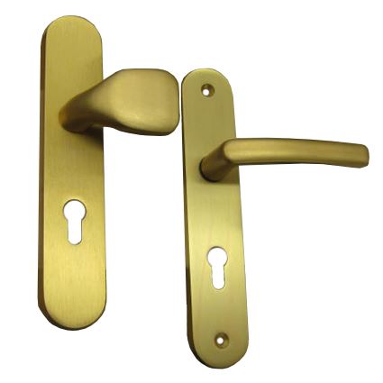 bezpečnostná kľučka na vchodové dvere BK A2, A7, bez prekrytia proti odvŕtaniu, bronz elox brúsený