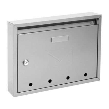 poštová schránka paneláková kovová Pavel, 320x240x60mm, do zostavy, biela, hnedá