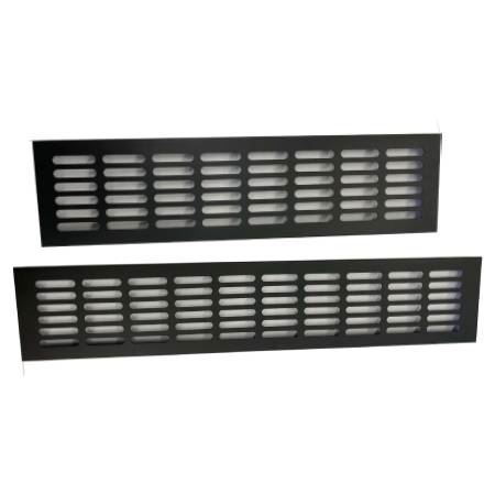 mříž hliníková větrací nábytková, barva černá, šířka 100mm