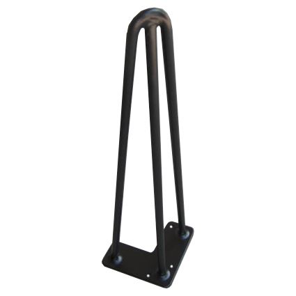 nôžka k nábytku moderná kovová, drôtová, trojuholník, výška 42 cm, čierna