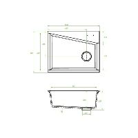 Granitový jednodřez bez odkapávače MIDAS 800, do skříňky šíře 80 cm (1)