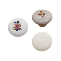 nábytková retro úchytka, porcelánová knobka velká, průměr 38mm, výška 26mm