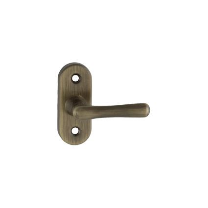 půloliva, retro klička k jednokřídlému dřevěnému oknu s trnem 6x6mm, ELEGANT, OGR