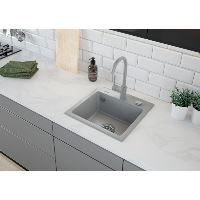 Stojánková baterie s otočným ramenem, granit metalický šedý, MILIN (2)