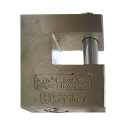 visiaci zámok, Richmann, 70mm, secure, 3.stupeň bepečnosti, hranatý, 3 kľúče, proti odštiepeniu, oceľový plášť, hranatý