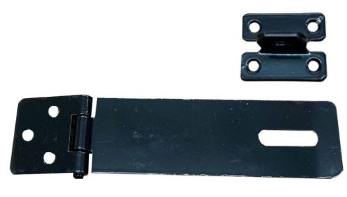 petlice stavebné na dvere a vráta, jednokĺbová 125x38, farba čierny lak