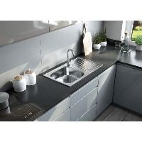 Nerezový dřez s odkapávačem DOPPIO 780, do skříňky šíře 50 cm, 780x430x160 mm (2)