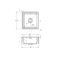 Keramický dřez SABOR 450WH, do skříňky šíře 50 cm, 450x475x215, bílý (2)